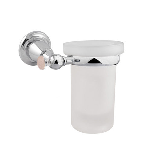 Magma Wall toothbrush holder with pink quartz stone
