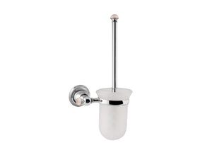 Bronces Mestre Magma Toilet brush holder with pink quartz stone - 072284-QTP