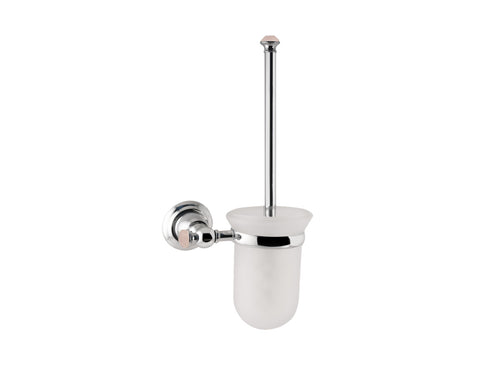 Magma Toilet brush holder with pink quartz stone