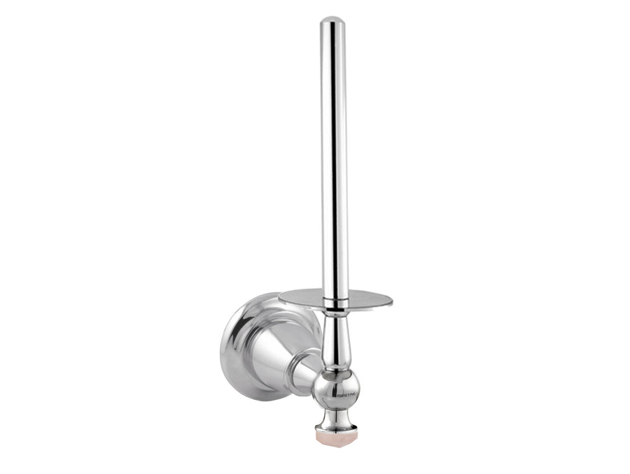 Bronces Mestre Magma Spare toilet paper holdwer with pink quartz stone - 072285-QZP