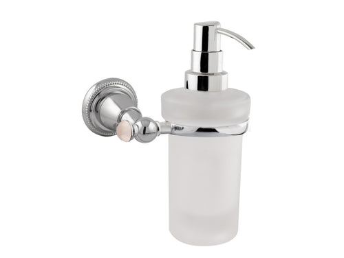 Magma Wall soap dispenser with pink quartz stone