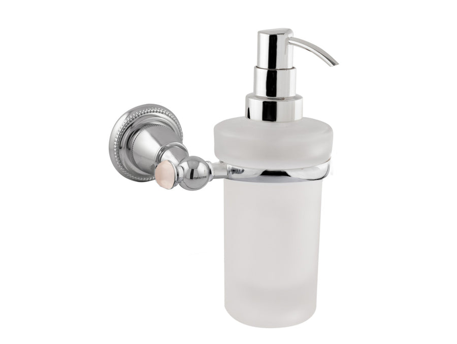 Bronces Mestre Magma Wall soap dispenser with pink quartz stone - 072286-QTP