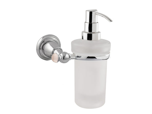 Bronces Mestre Magma Wall soap dispenser with pink quartz stone - 072286-QTP