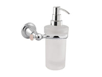 Bronces Mestre Magma Wall soap dispenser with pink quartz stone - 072286-QZP