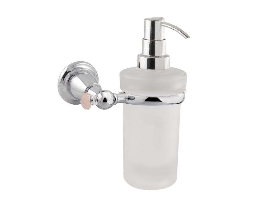 Bronces Mestre Magma Wall soap dispenser with pink quartz stone - 072286-QZP