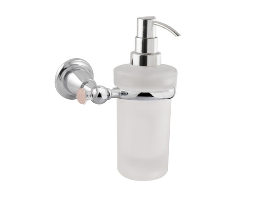 Bronces Mestre Magma Wall soap dispenser with pink quartz stone - 072286-QZP