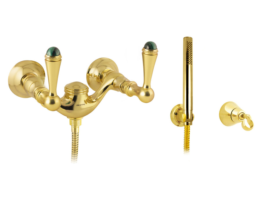 Bronces Mestre Atlantica Precious Bath shower set with malachite stone - 073819-ML0