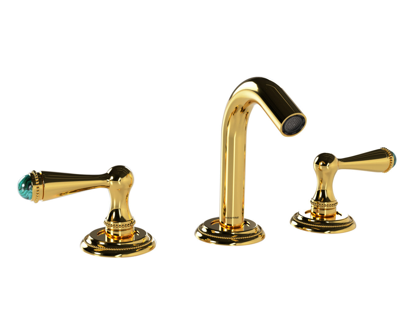 Bronces Mestre Atlantica Precious Three holes bidet set with malachite stone - 073821-ML0
