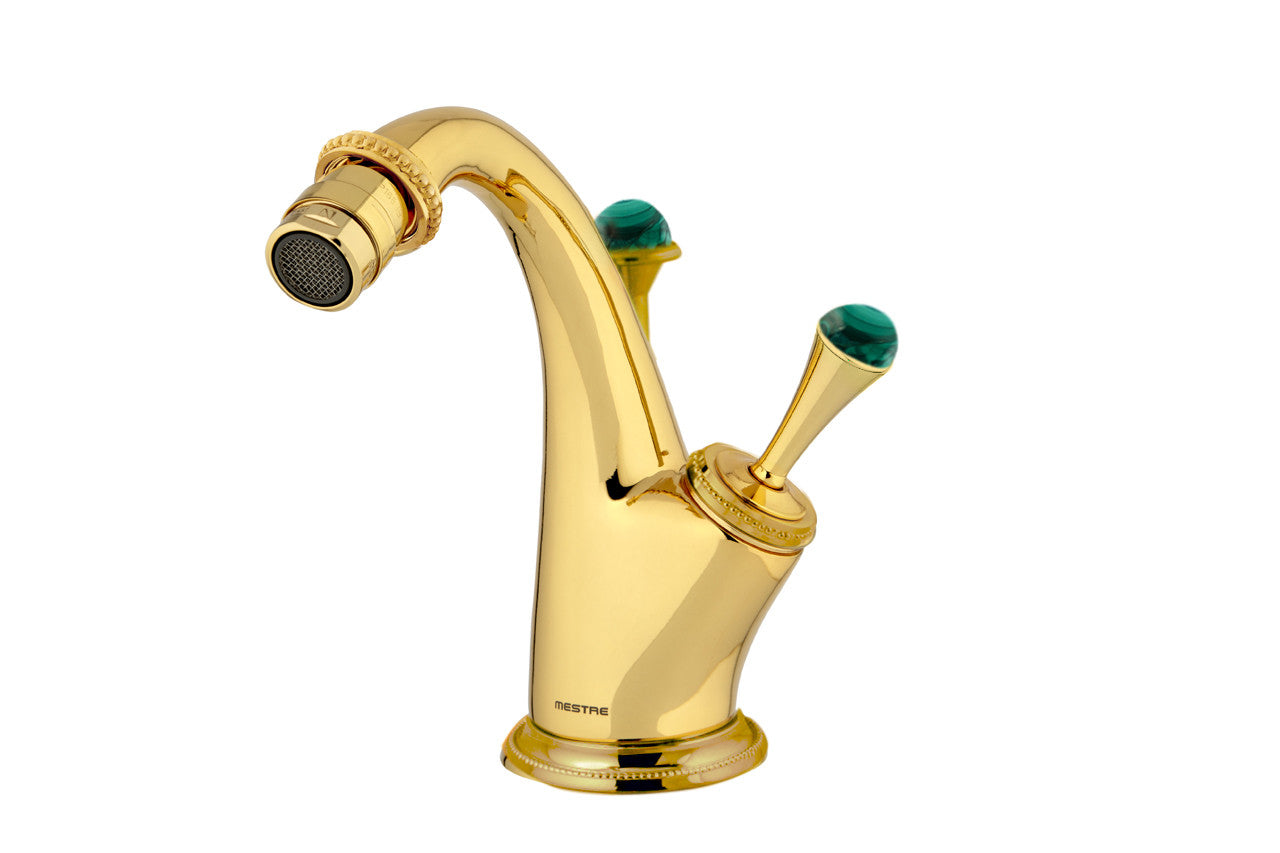 Bronces Mestre Atlantica Precious Bidet monolever joystick mixer with malachite stone - 073823-ML0