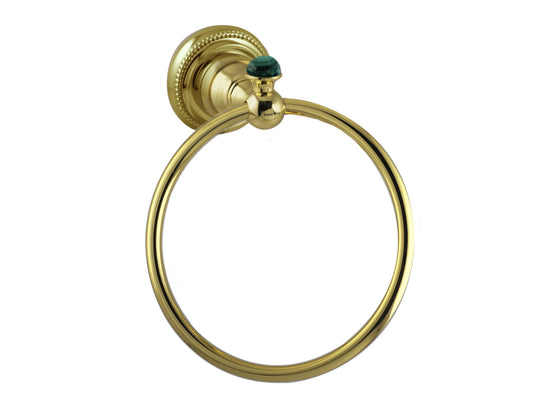 Bronces Mestre Atlantica Precious Towel ring 165mm with malachite stone - 073873-ML0