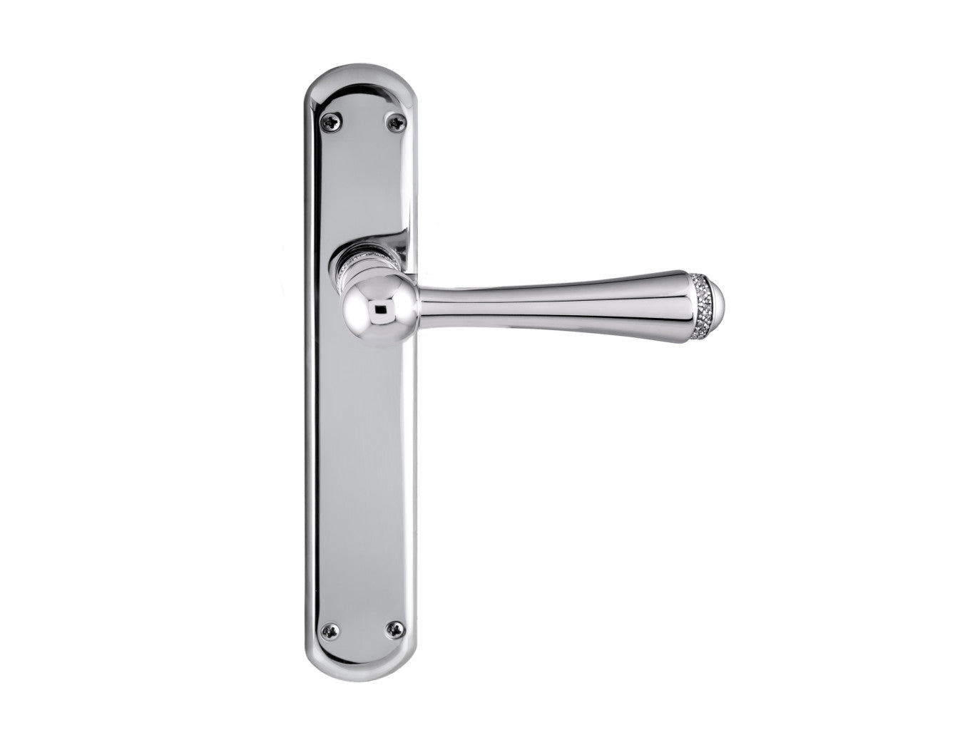 Bronces Mestre Metropolis Door lever handles set on plates with Swarovski Crystal Rocks - 0A0381
