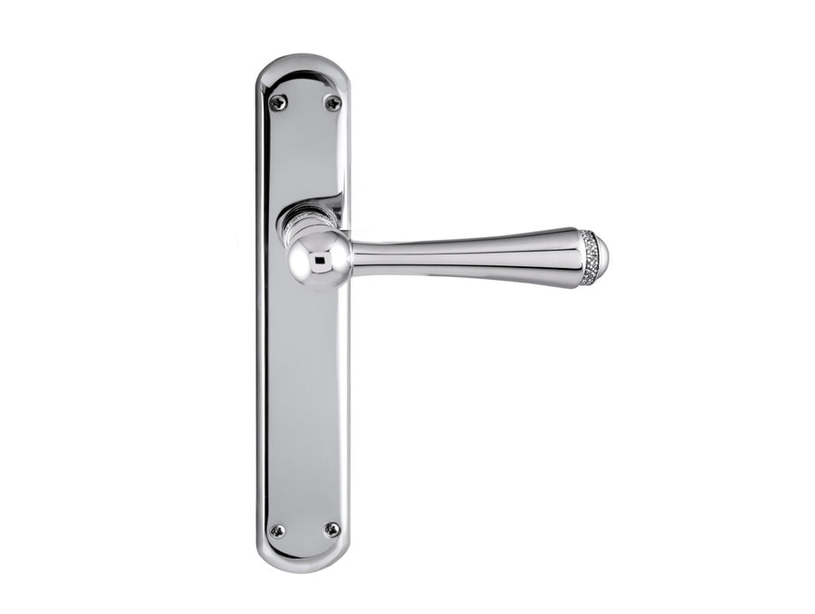 Bronces Mestre Metropolis Door lever handles set on plates with Swarovski Crystal Rocks - 0A0381