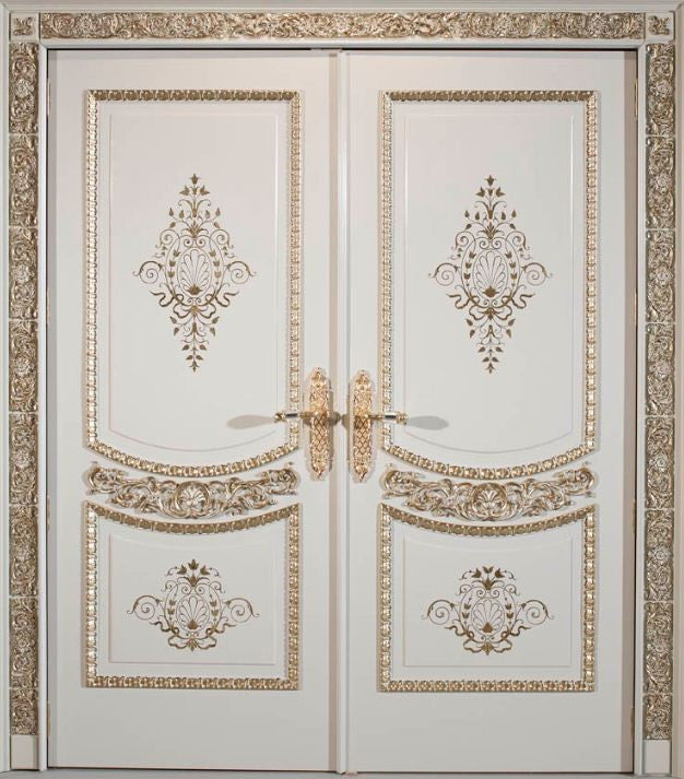 Clasica Door lever handles set on plates with Swarovski crystal in interior - Bronces Mestre