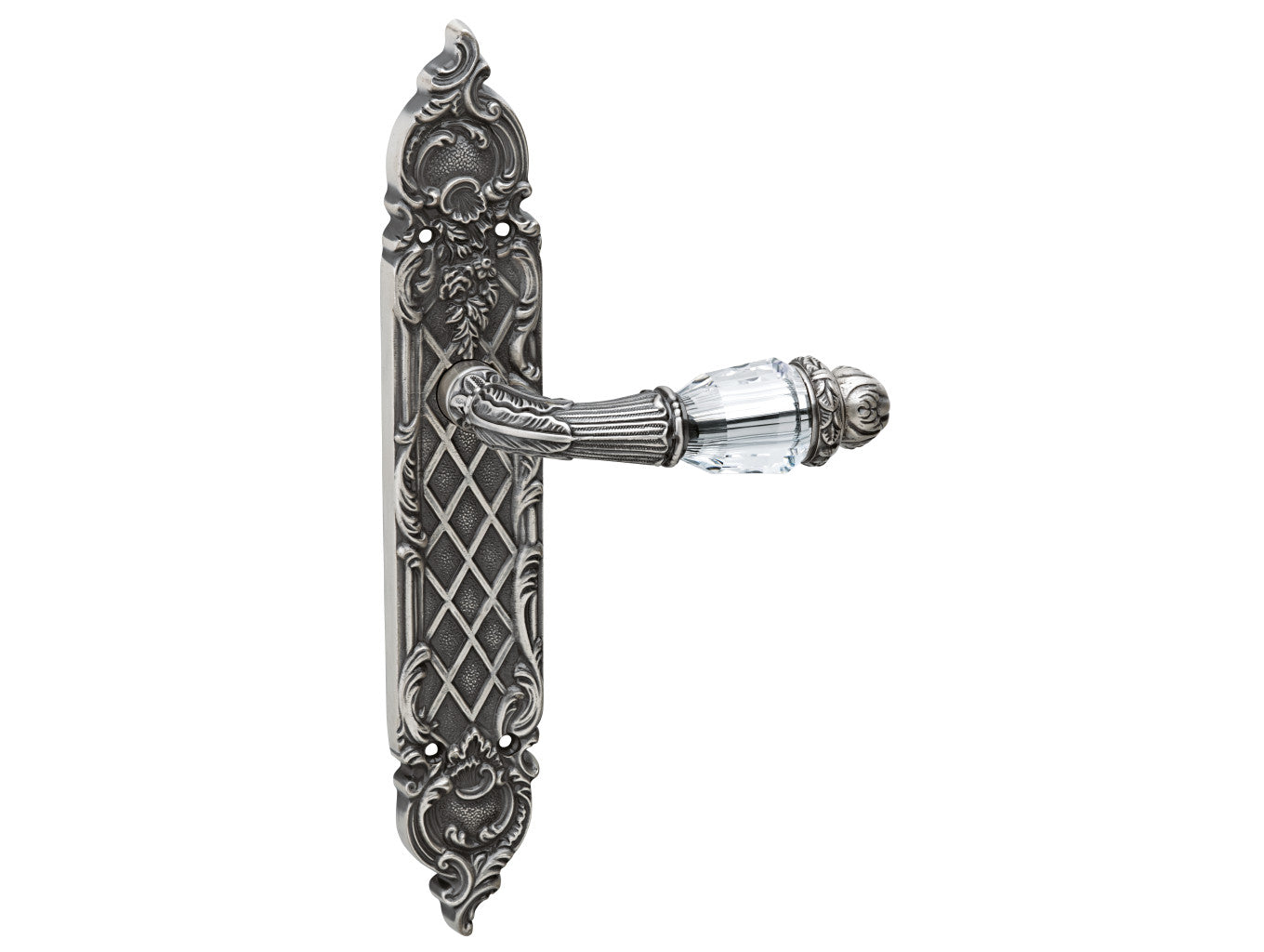 Bronces Mestre Clasica Door lever handles set on plates with Swarovski crystal - 0A1741-B00