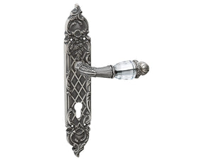 Bronces Mestre Clasica Door handles set on plates with Swarovski crystal and europrofile - 0A1741-B85Y