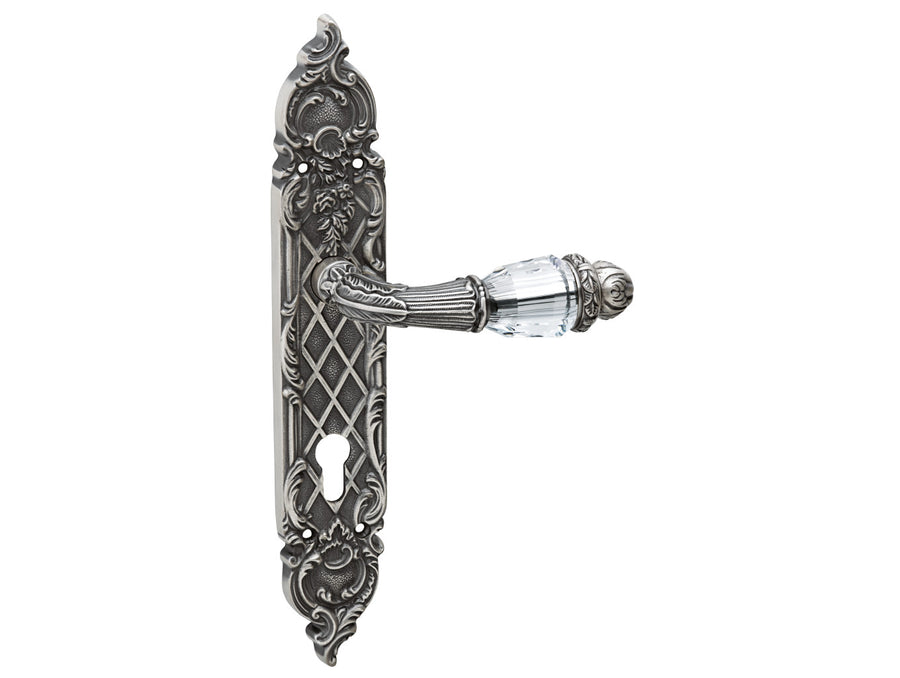 Bronces Mestre Clasica Door handles set on plates with Swarovski crystal and europrofile - 0A1741-B85Y