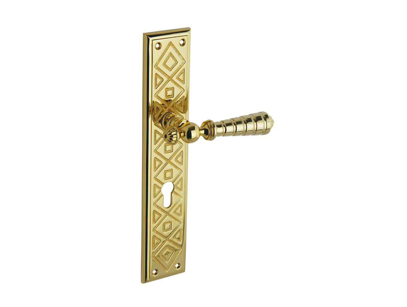 Bronces Mestre Urbe Door lever handles set on plates with keyhole europrofile 85mm - 0A1975-85Y