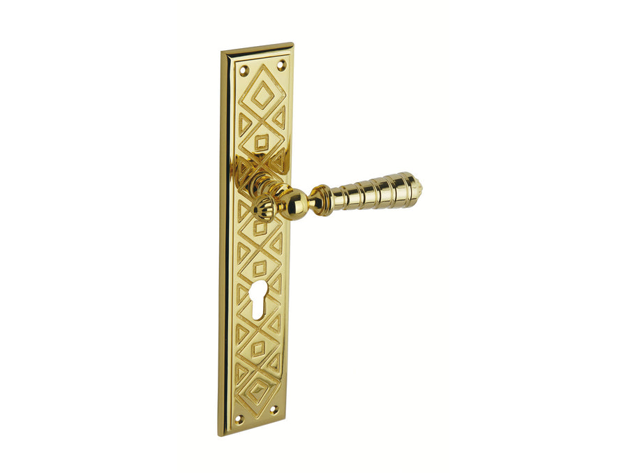 Bronces Mestre Urbe Door lever handles set on plates with keyhole europrofile 85mm - 0A1975-85Y
