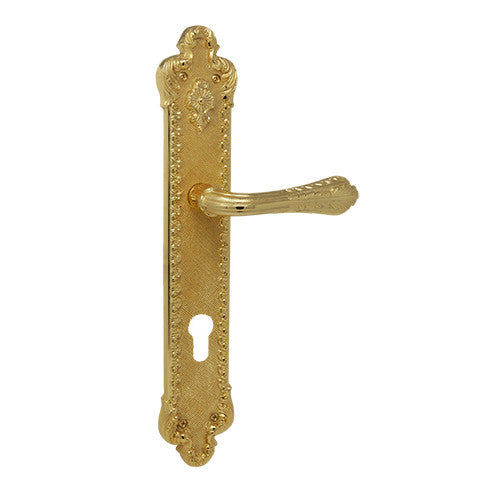 Bronces Mestre Treasure Door lever handles set on plates with keyhole europrofile 85mm - 0A2424-85Y