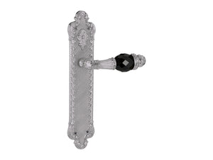 Bronces Mestre Treasure Door lever handles set on plates with Swarovski black crystal - 0A2841-N00