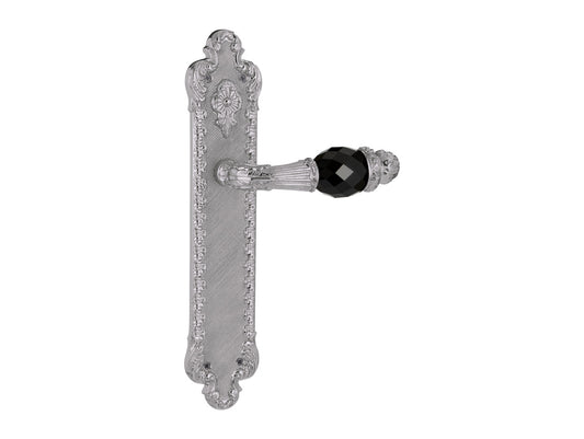 Bronces Mestre Treasure Door lever handles set on plates with Swarovski black crystal - 0A2841-N00