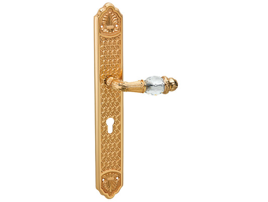 Bronces Mestre Clasica Door handles set on plates with Swarovski crystal and europrofile - 0A3041-85Y