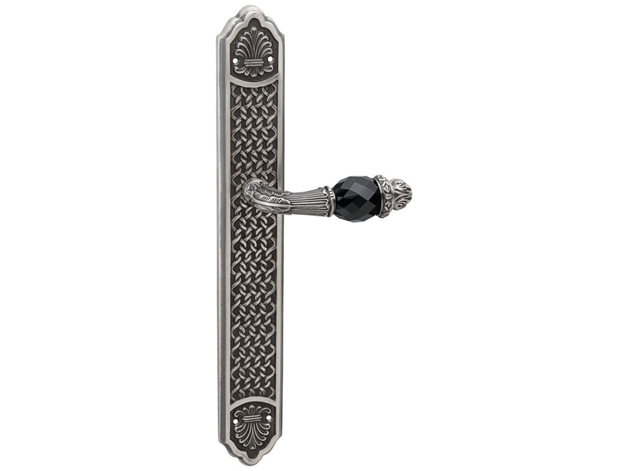 Bronces Mestre Clasica Door lever handles set on plates with Swarovski black crystal - 0A3041-N00