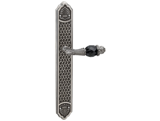 Bronces Mestre Clasica Door lever handles set on plates with Swarovski black crystal - 0A3041-N00
