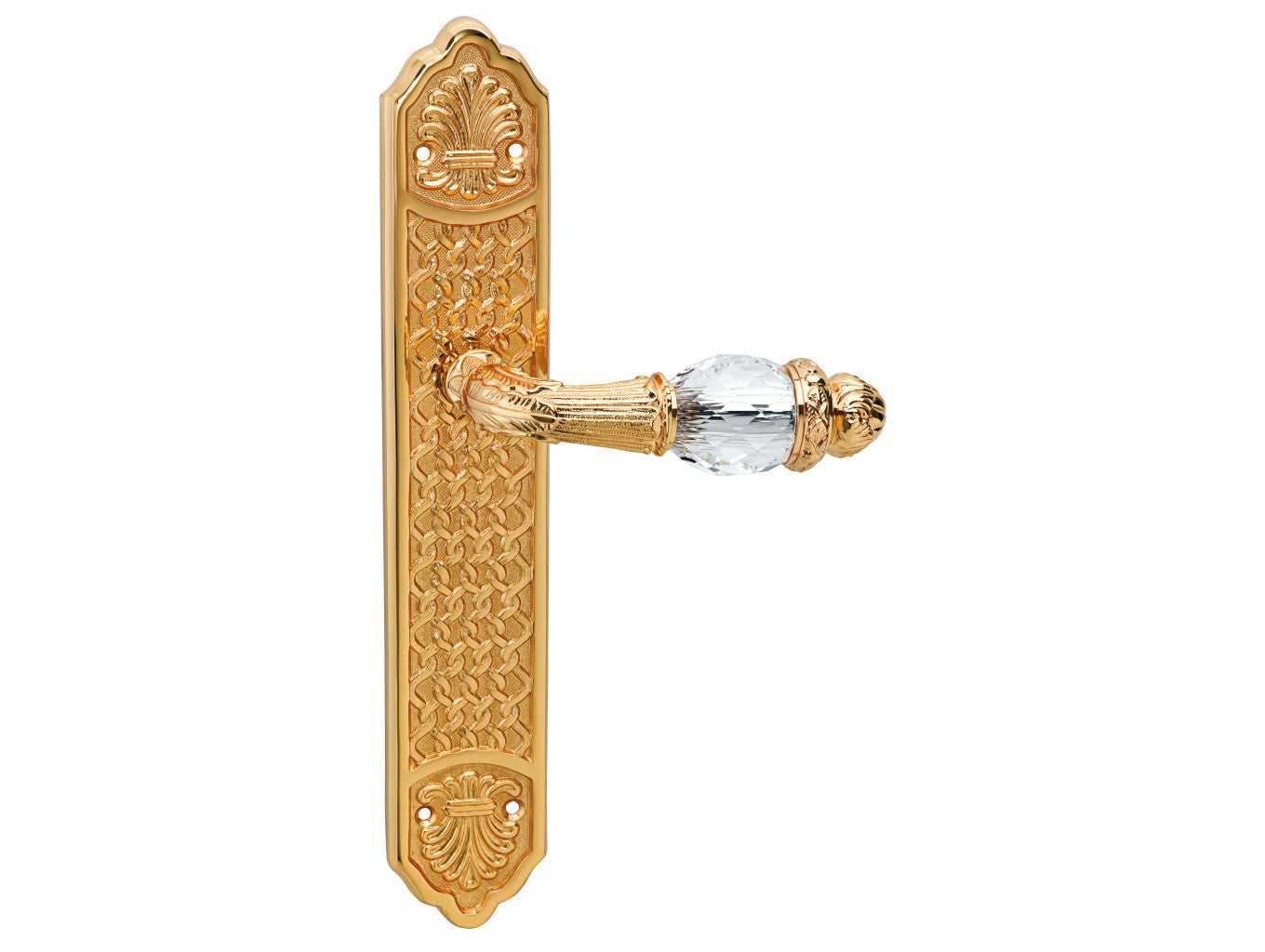 Bronces Mestre Clasica Door lever handles set on plates with Swarovski crystal - 0A3141-000