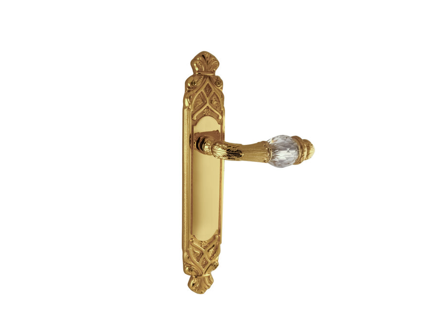 Bronces Mestre Clasica Door lever handles set on plates with Swarovski crystal - 0A3541-000
