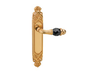 Bronces Mestre Clasica Door lever handles set on plates with Swarovski black crystal - 0A3541-N00