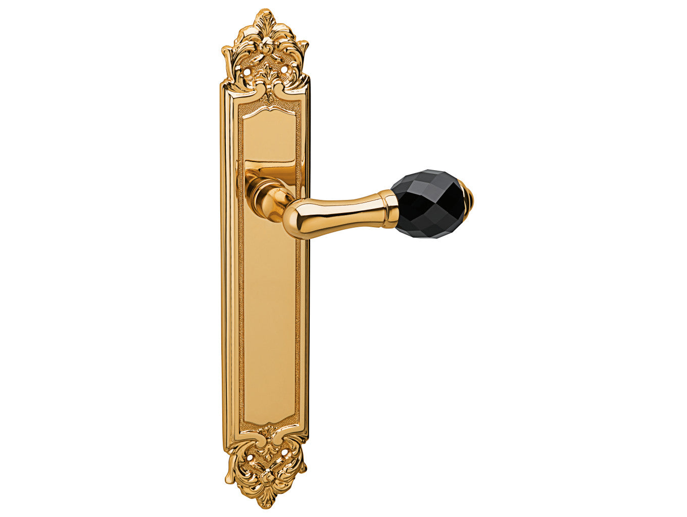 Bronces Mestre Clasica Door lever handles set on plates with Swarovski black crystal - 0A3840-N00