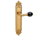 Bronces Mestre Clasica Door lever handles set on plates with Swarovski black crystal - 0A3840-N00