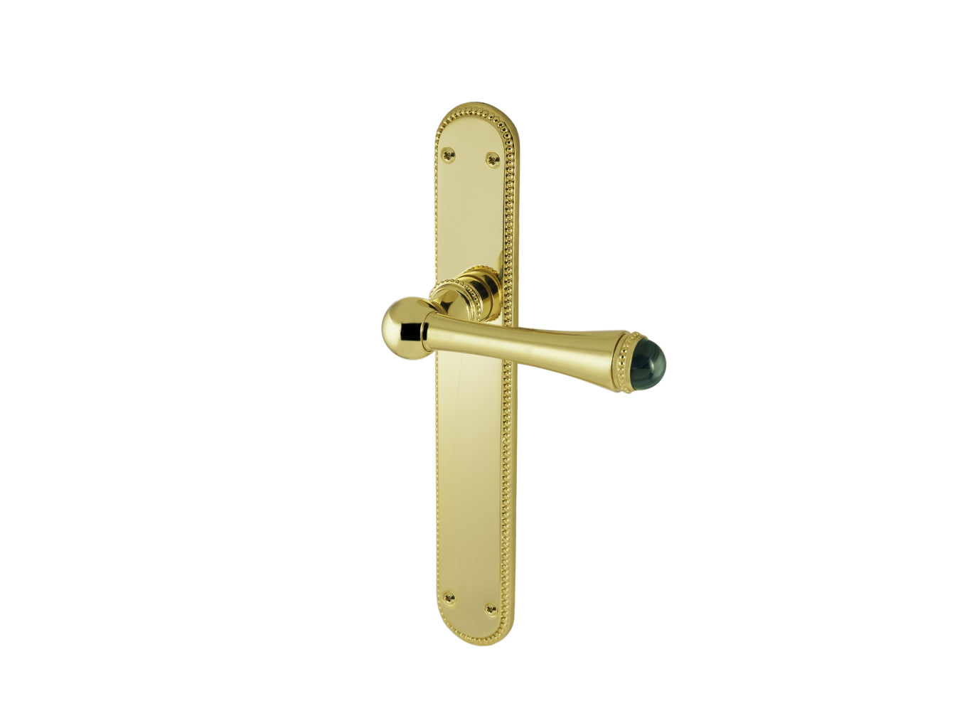 Bronces Mestre Metropolis Precious Door lever handles set on plates with malachite stone - 0A4085-ML0
