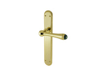 Bronces Mestre Metropolis Precious Door lever handles set on plates with malachite stone - 0A4085-ML0