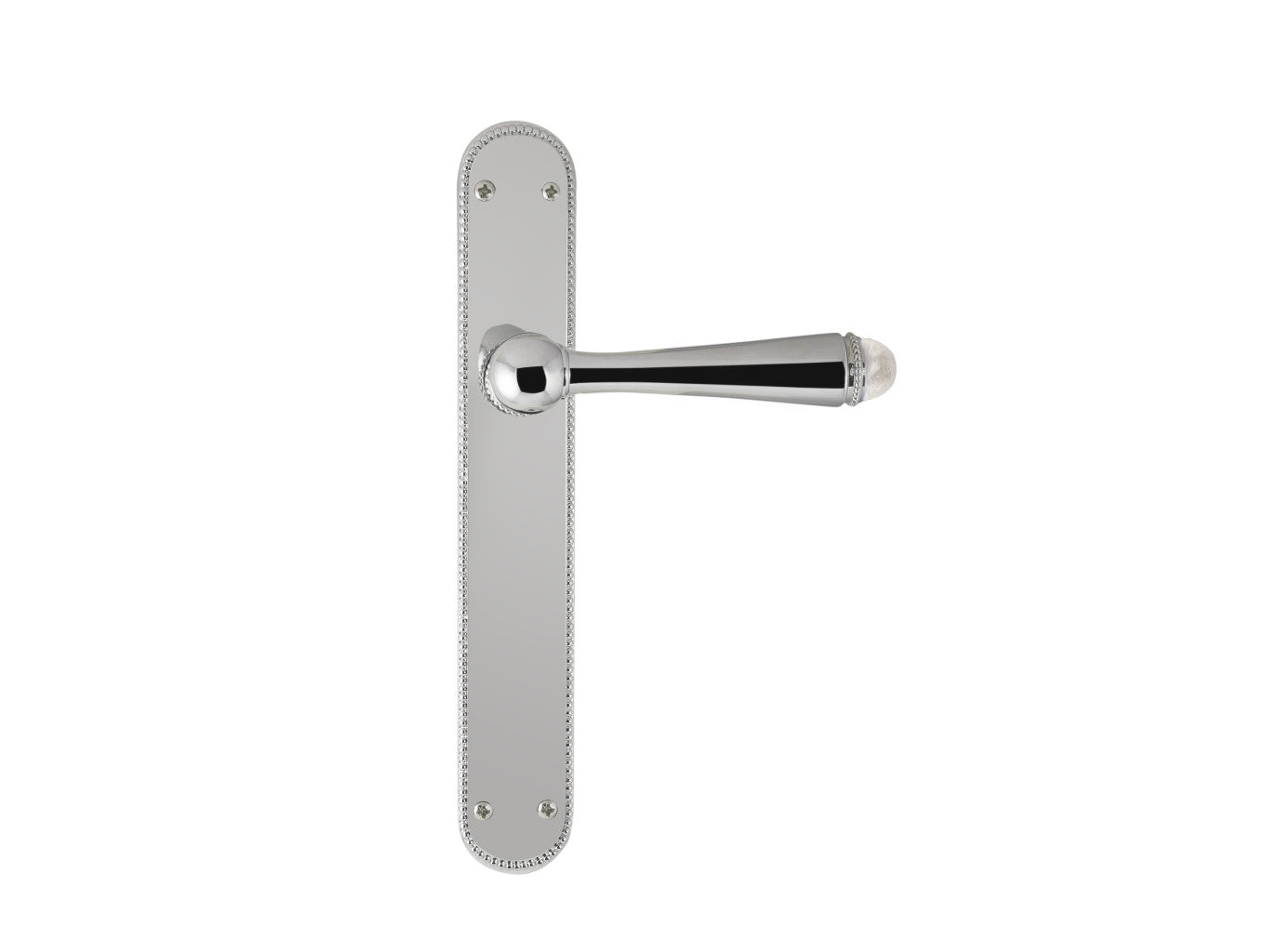 Bronces Mestre Metropolis Precious Door lever handles set on plates with quartz stone - 0A4085-QT0