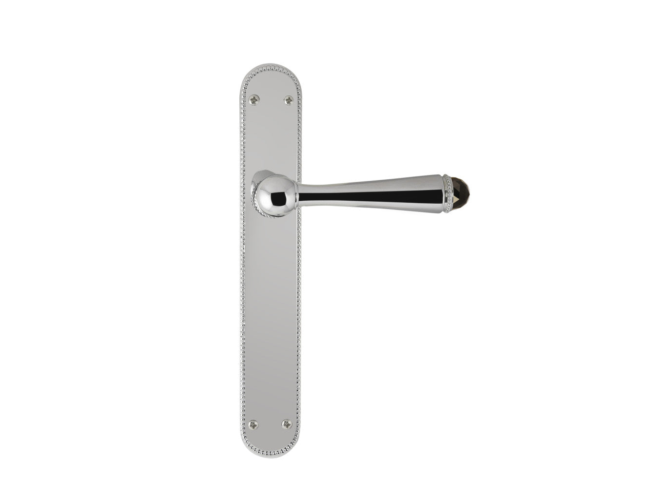 Bronces Mestre Metropolis Door lever handles set on plates with Swarovski black crystal - 0A4085-SN0