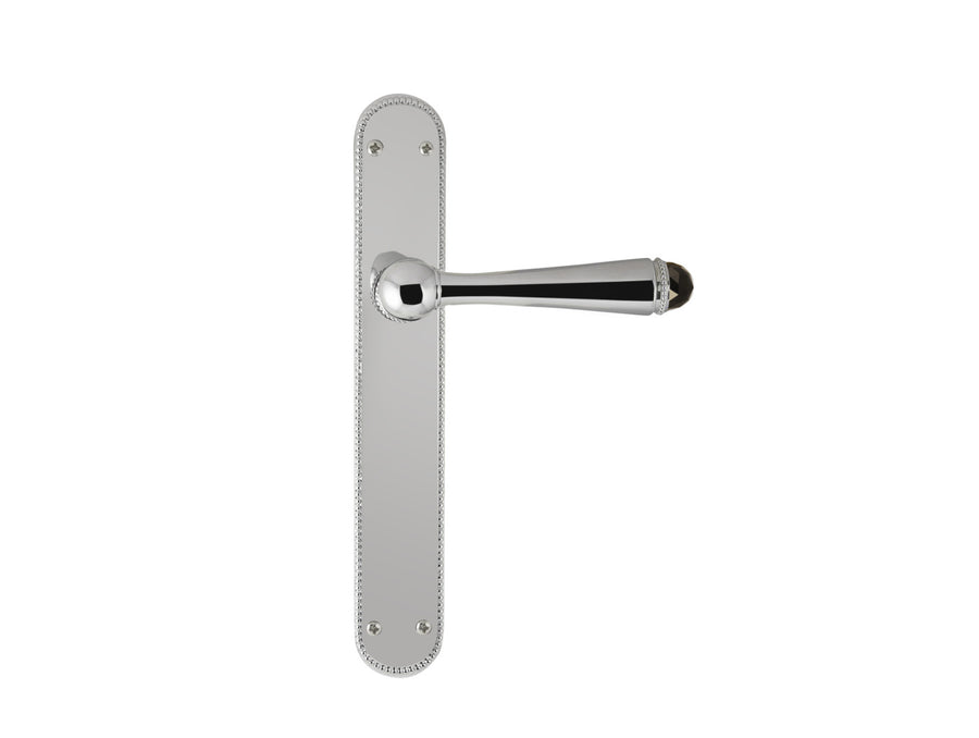 Bronces Mestre Metropolis Door lever handles set on plates with Swarovski black crystal - 0A4085-SN0