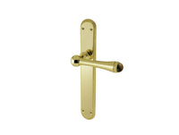Bronces Mestre Metropolis Precious Door lever handles set on plates with tiger eye stone - 0A4085-TG0