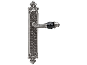 Bronces Mestre Clasica Door lever handles set on plates with Swarovski black crystal - 0A4640-N00