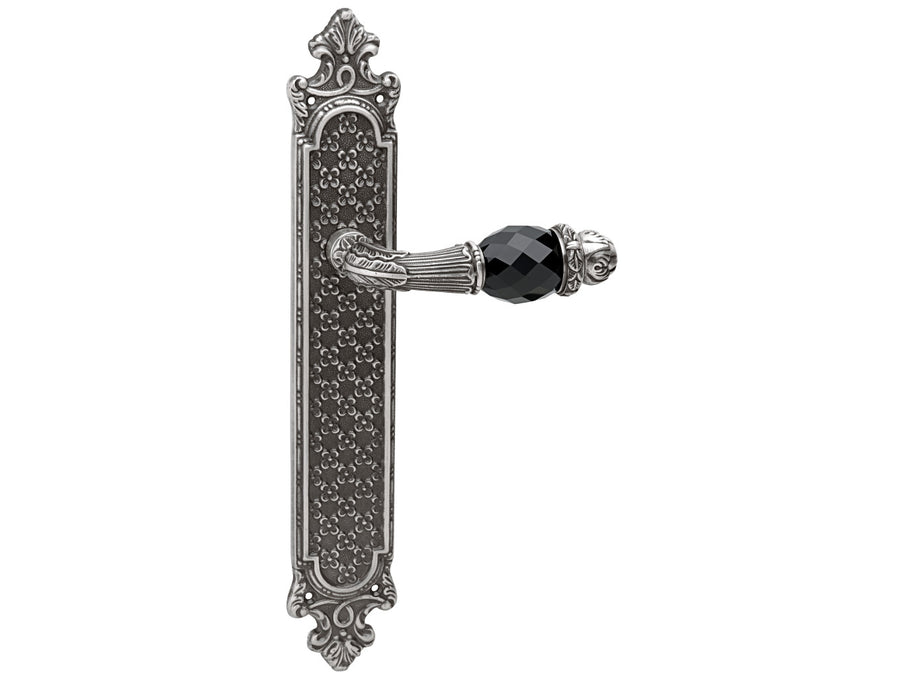 Bronces Mestre Clasica Door lever handles set on plates with Swarovski black crystal - 0A4640-N00