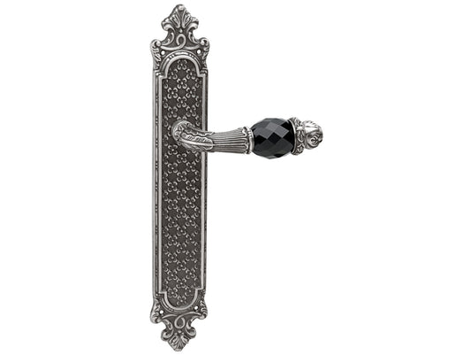 Bronces Mestre Clasica Door lever handles set on plates with Swarovski black crystal - 0A4640-N00