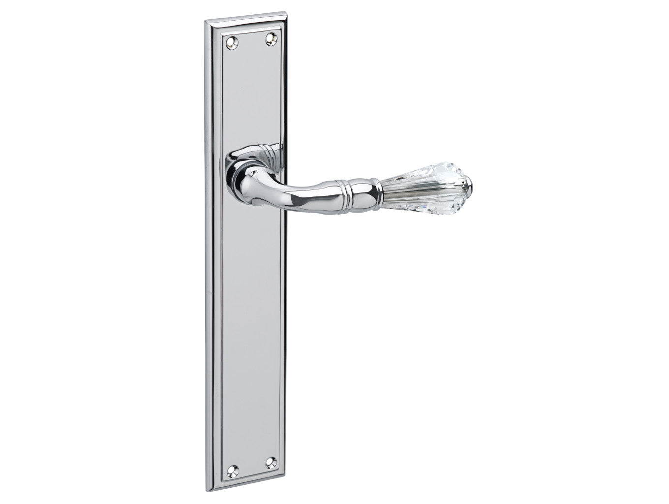 Bronces Mestre Urbe Door lever handles set on plates with Swarovski crystal - 0A4769