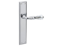 Bronces Mestre Urbe Door lever handles set on plates with Swarovski crystal - 0A4769