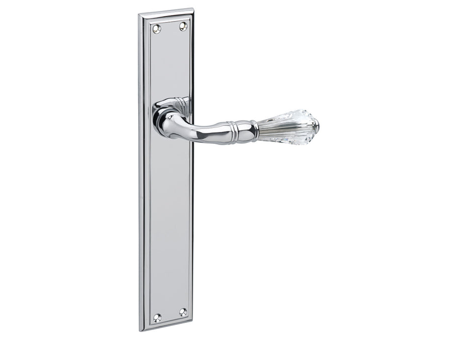 Bronces Mestre Urbe Door lever handles set on plates with Swarovski crystal - 0A4769