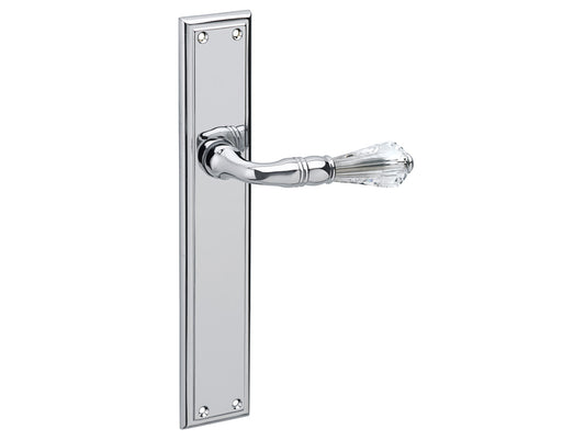Bronces Mestre Urbe Door lever handles set on plates with Swarovski crystal - 0A4769