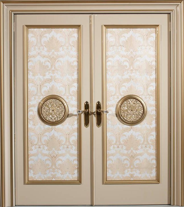 Clasica Door lever handles set on plates with Swarovski crystal in interior - Bronces Mestre