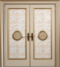 Clasica Door lever handles set on plates with Swarovski crystal in interior - Bronces Mestre