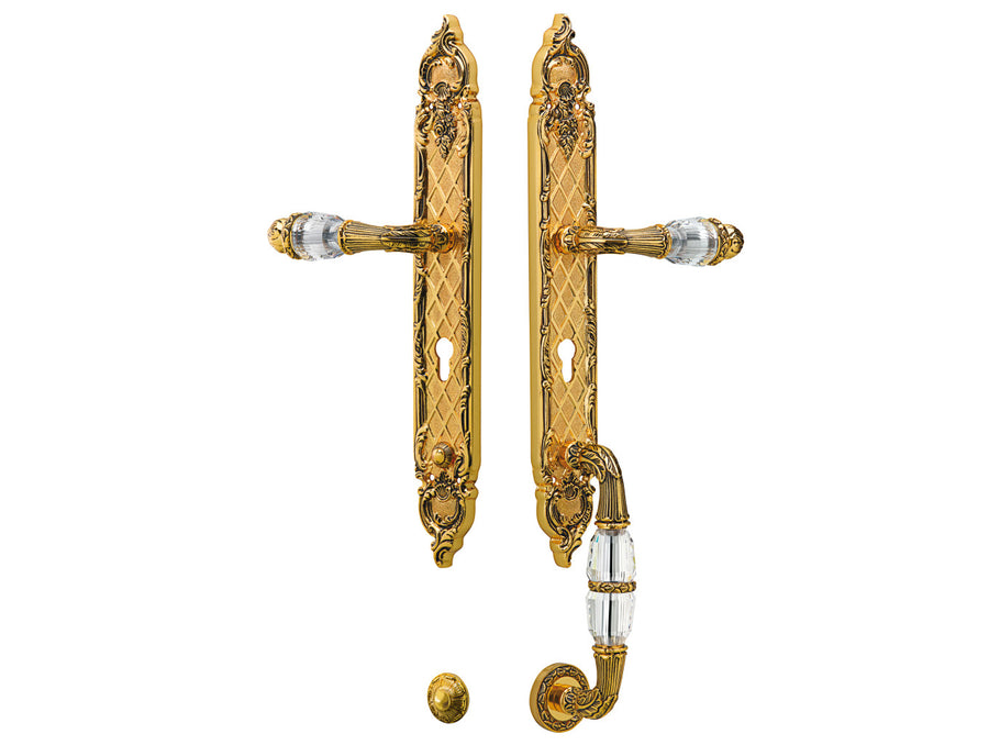 Bronces Mestre Clasica Entrance door set with Swarovski crystal keyhole europrofile 85mm - 0J1605-S85Y