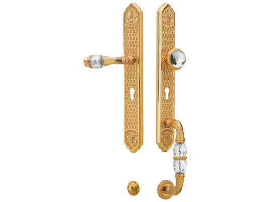 Bronces Mestre Clasica Entrance door set with Swarovski crystal keyhole europrofile 85mm - 0J3007-SZ85